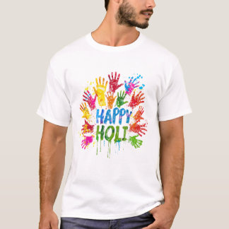 Happy Holi Colourful Hands | Celebration of India T-Shirt