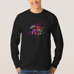 Happy Holi Colours India Hindu Spring Elephant Ho T-Shirt