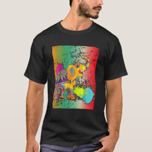 Happy Holi Colours India Hindu Spring Elephant Hol T-Shirt