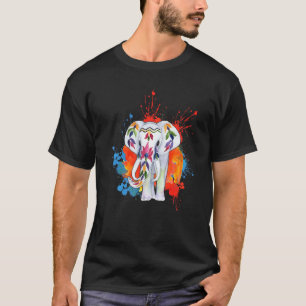 Happy Holi Colours India Hindu Spring Elephant Hol T-Shirt