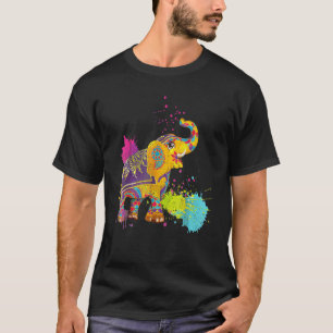 Happy Holi Colours India Hindu Spring Elephant Hol T-Shirt