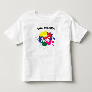 Happy holi Custom colorful text  Toddler T-Shirt