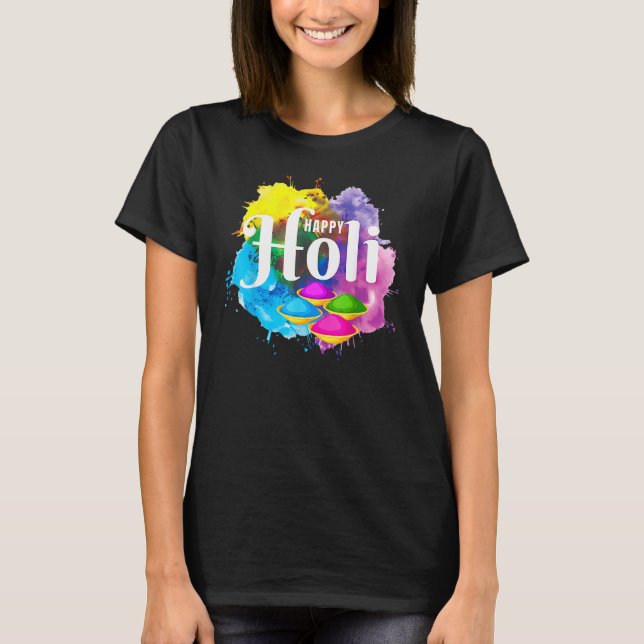 Happy Holi Festival Colour Heart India Hindu Sprin T-Shirt (Front)