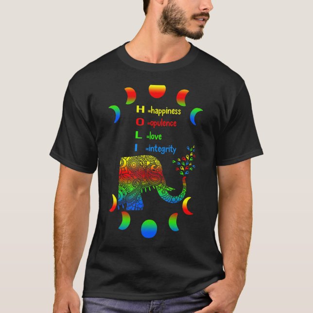 Happy Holi Festival Meaningful Holi Colours Festiv T-Shirt (Front)