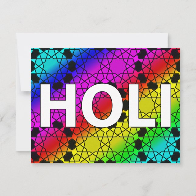 happy holi : festival of colour and spring invitation (Front)
