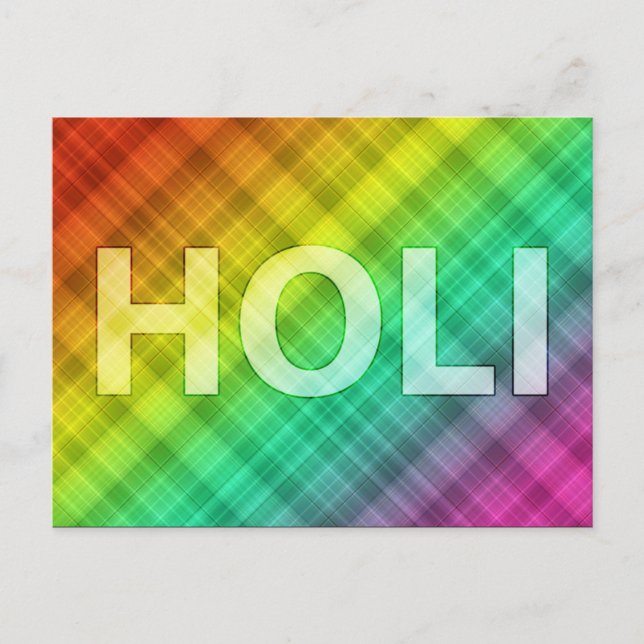 happy holi : festival of colour and spring postcard (Front)