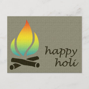 happy holi : festival of colour and spring postcard