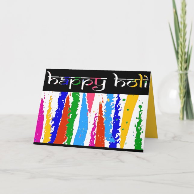 Happy Holi Greetings Card (Front)
