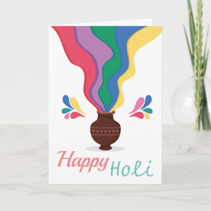 Happy Holi in White Background Card