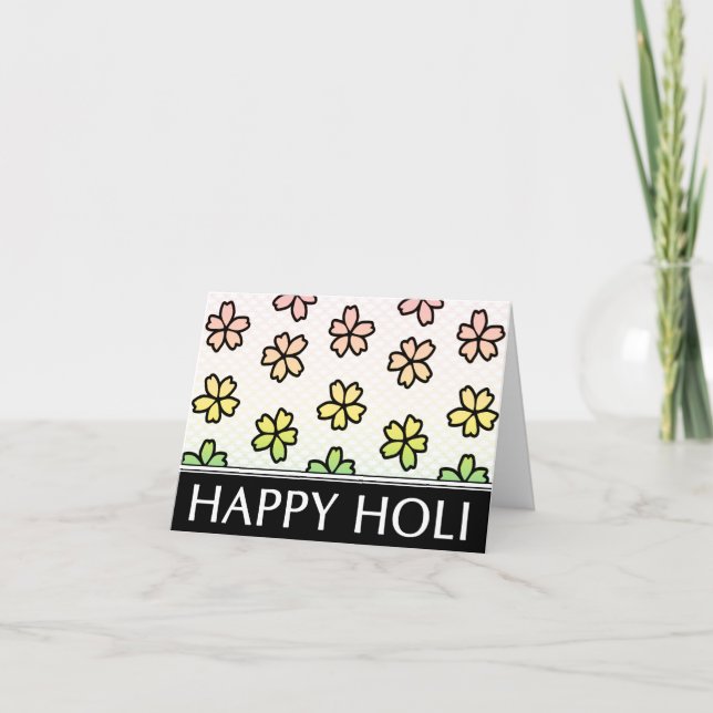 happy holi spring festival holiday card (Front)