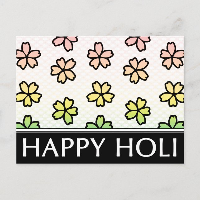 happy holi spring festival postcard (Front)