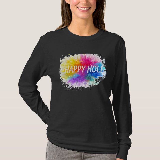 Happy Holi Women Family Kids Cool Holi Festival T-Shirt (Front)