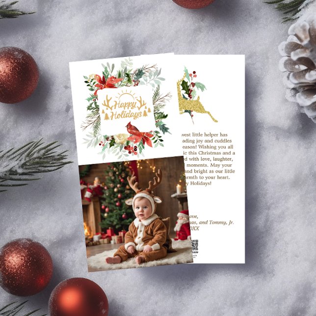 Happy Holiday Baby Photo Christmas Greeting (Creator Uploaded)