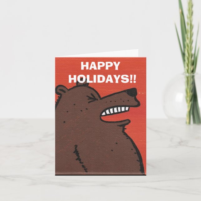 Happy Holiday bear card (Front)