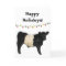 Happy Holiday Christmas Belted Galloway Beltie Cow