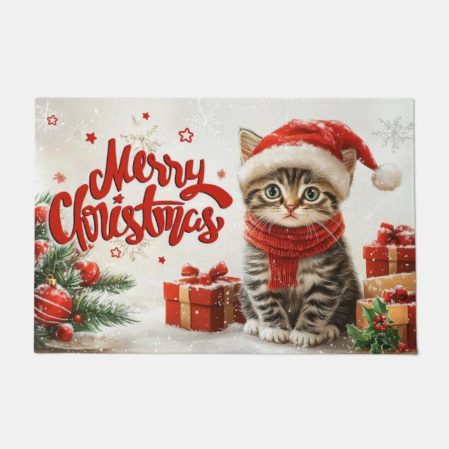 Happy Holiday Christmas Doormat – Festive Welcome  (Front)