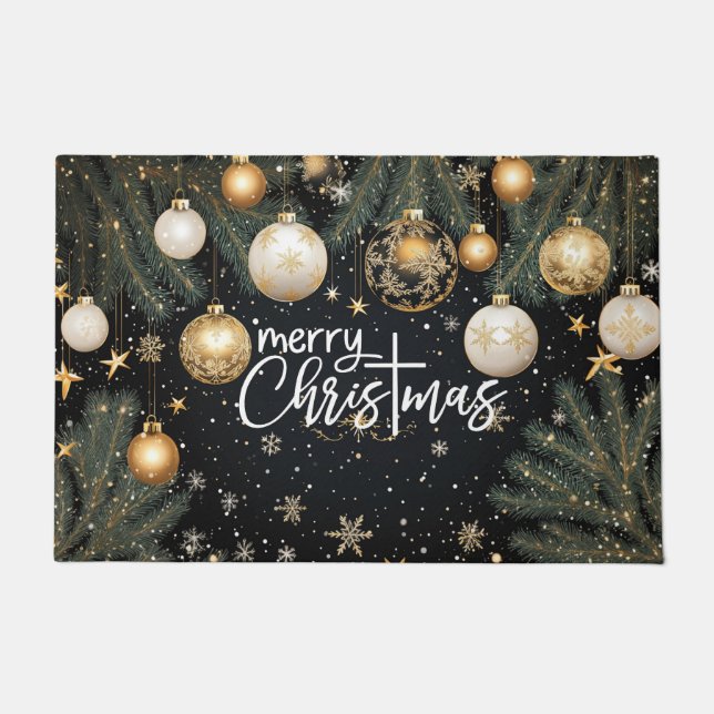 Happy Holiday Christmas Doormat – Festive Welcome  (Front)
