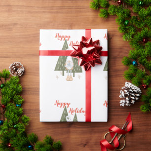 Happy Holiday Christmas Gnome Wrapping Paper