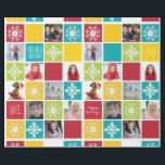 Happy Holiday Christmas Photo Wrapping Paper<br><div class="desc">Personalise your gift giving this year with photo wrapping paper that features your family as part of the design. Create a collage of snowflakes, Holiday wishes, and family photos in this collage paper. Festive and fun colour blocks of red, green, teal and yellow are interspersed with photos of you, your...</div>