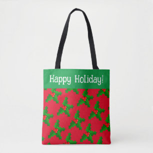 Happy Holiday Christmas Tote Customise Bag