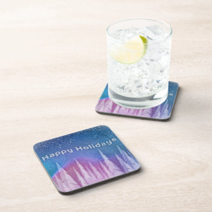Happy Holiday Design Hard plastic coaster
