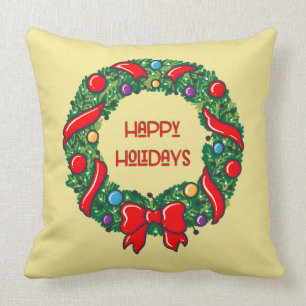 Happy Holiday Festive Whimsical Reef Stylish Cushion