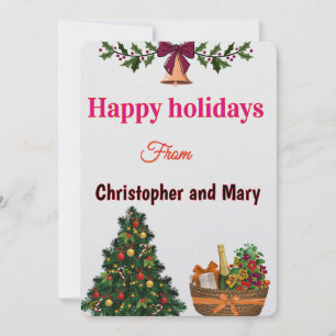 Happy Holiday Humorous Message Flat Holiday Card