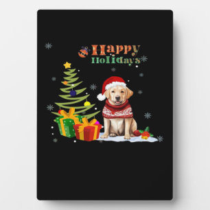 Happy Holiday Labrador Retriever Dog Christmas Tre Plaque