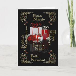Happy Holiday Multi language business Christmas ca Card