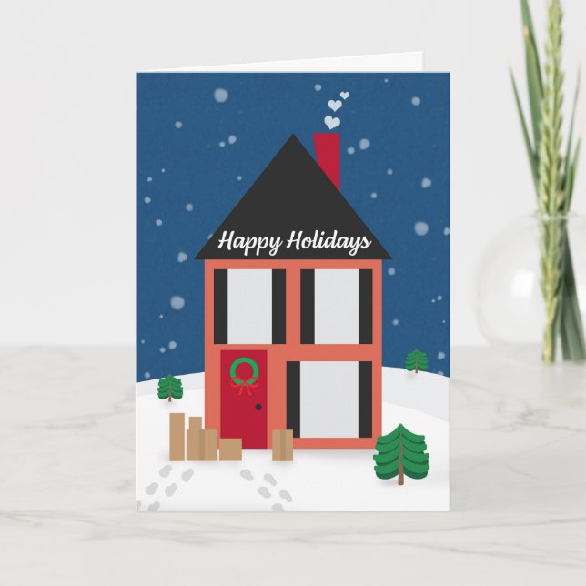 Happy Holiday Package Delivery Driver House  Card (Front)