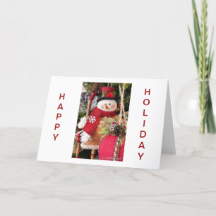 HAPPY HOLIDAY - PERSONAL/BUSINESS SNOWMAN GREETING CARD
