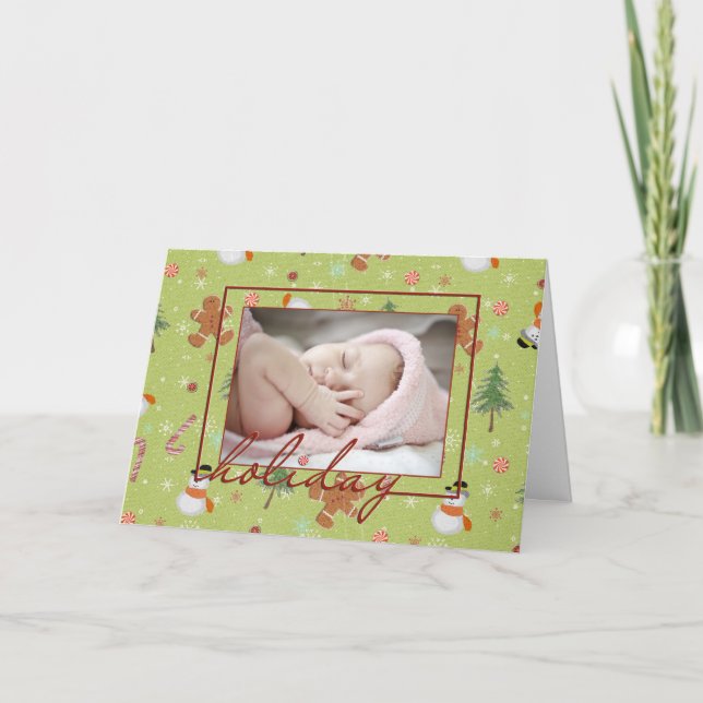 Happy Holiday Photo Card frame (Front)