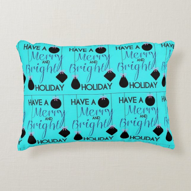 ***HAPPY HOLIDAY*** PILLOW BLACK BACK (Front)