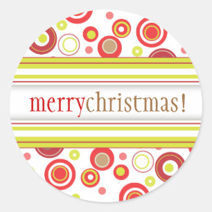 Happy Holiday Polka Dot Red Green Envelope Seal