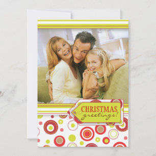 Happy Holiday Polka Dot Two Photo Card