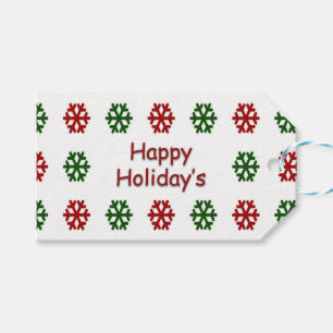 Happy Holiday’s with a snowflake pattern Gift Tags