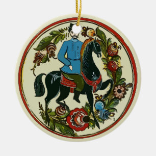 Happy Holiday, Scandinavia Horseman Ceramic Tree Decoration