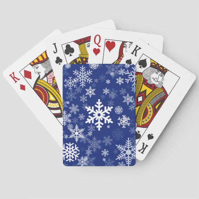 Happy Holiday Snowflakes Pattern for Everyone Playing Cards (Back)
