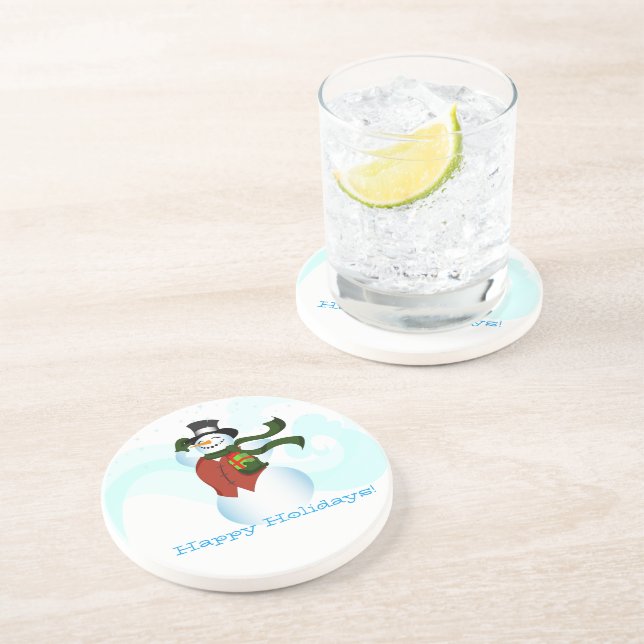 Happy Holiday Snowman Coaster (Side)