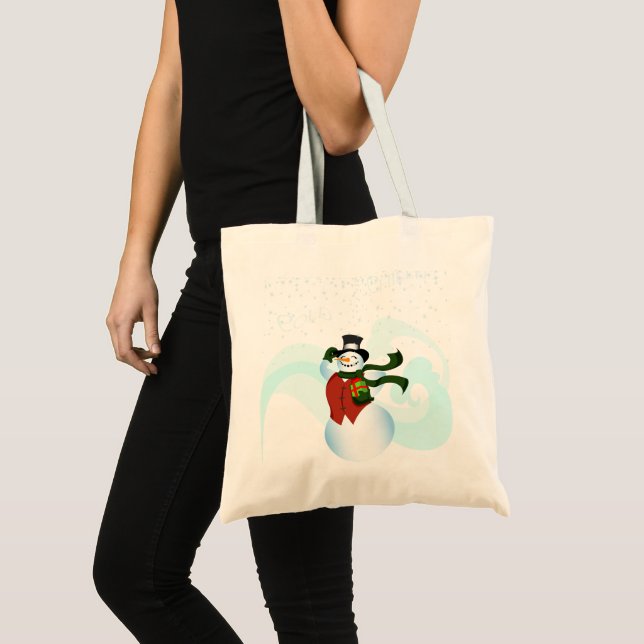 Happy Holiday Snowman Tote Bag (Front (Product))