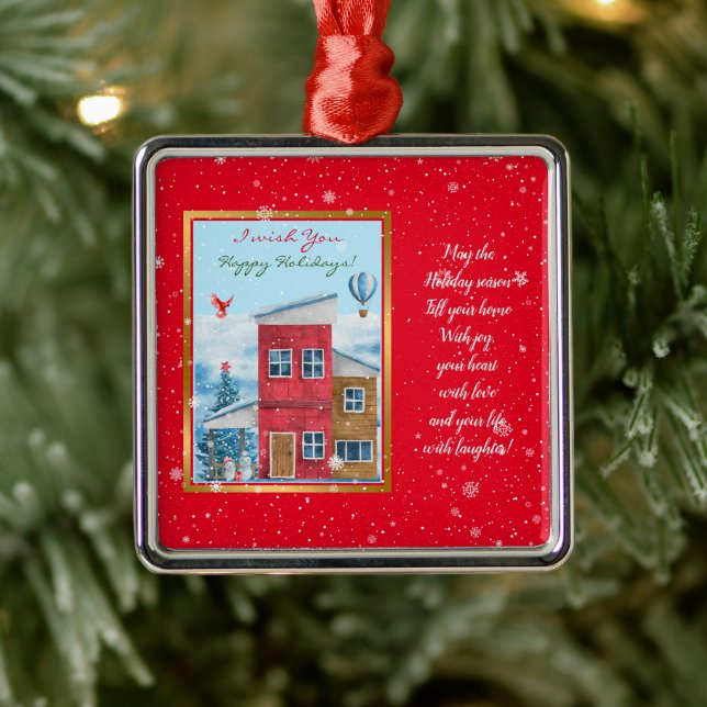 Happy Holiday Time Customise Metal Tree Decoration (Tree)