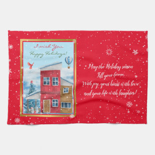 Happy Holiday Time Customise Tea Towel
