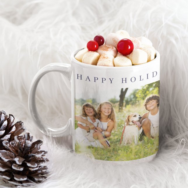Happy Holiday typography custom photos Coffee Mug (Creator Uploaded)