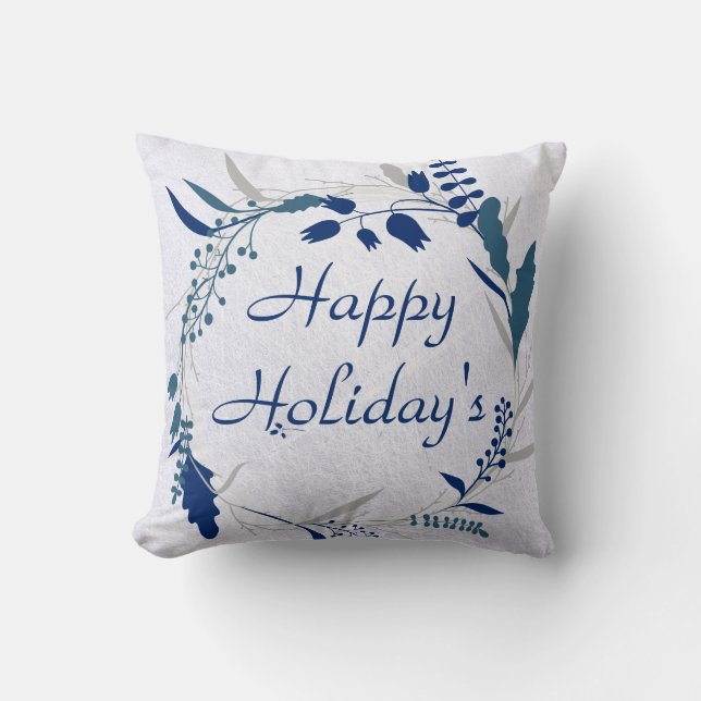 Happy Holiday Wreath Cushion (Front)
