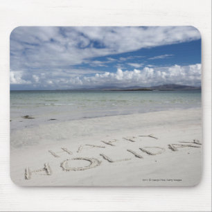 Happy Holiday Written On Eilogarry Beach Mouse Pad