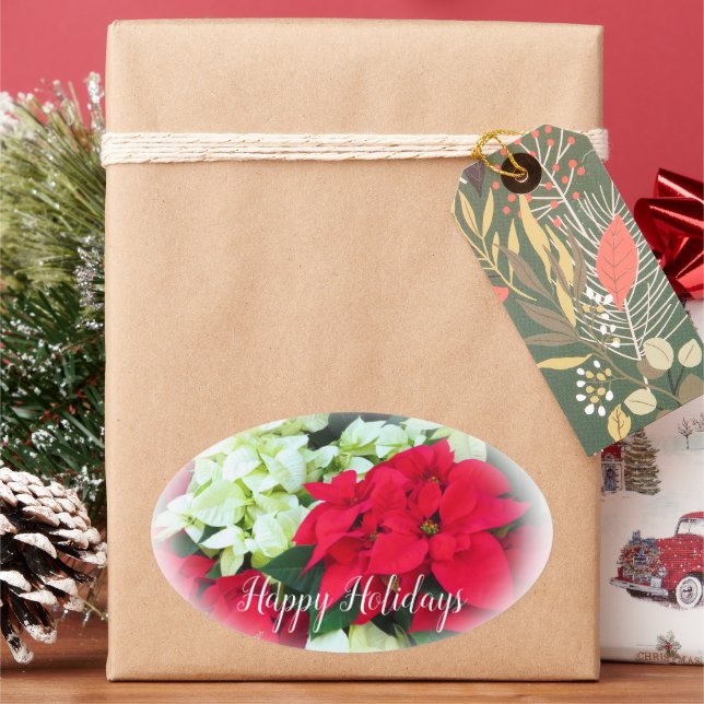 Happy Holidays 楕円形シール Oval Sticker (Holiday)