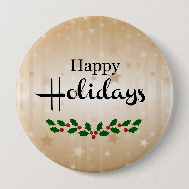 Happy Holidays  10 Cm Round Badge (Front)