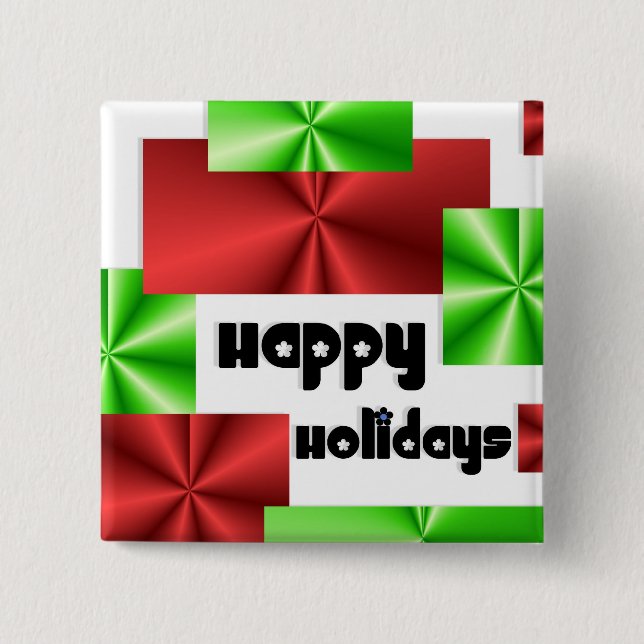 Happy Holidays 15 Cm Square Badge (Front)