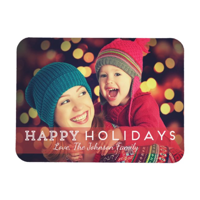 Happy Holidays 3" x 4" Photo Magnet (Horizontal)