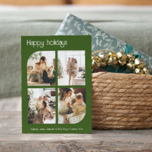 Happy Holidays 4 Photo and Text Personalised Holiday Card